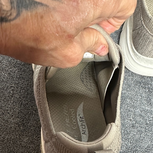 Skechers Shoes Men Arch Fit Sport Slip On Taupe Mesh Comfort 232301 - Picture 12 of 14